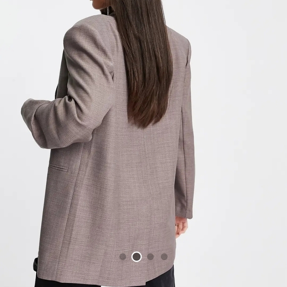 ASOS DESIGN Tall Oversized Blazer in Brown, 16 Tall - Picture 2 of 4